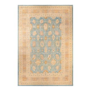 Mogul, One-of-a-Kind Hand-Knotted Area Rug - Light Blue, 10' 3" x 14' 10" For Sale