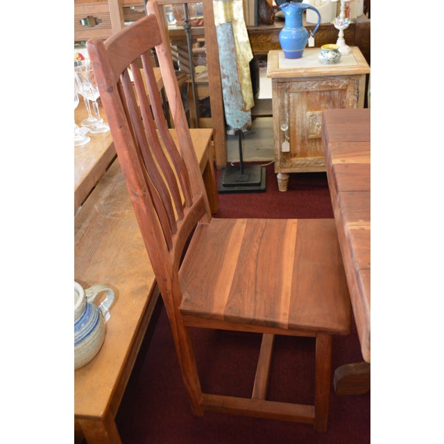 Vintage Rhodesian Teak Square Dining Kitchen Table With 2 Matching Chairs - From Zimbabwe For Sale - Image 6 of 16