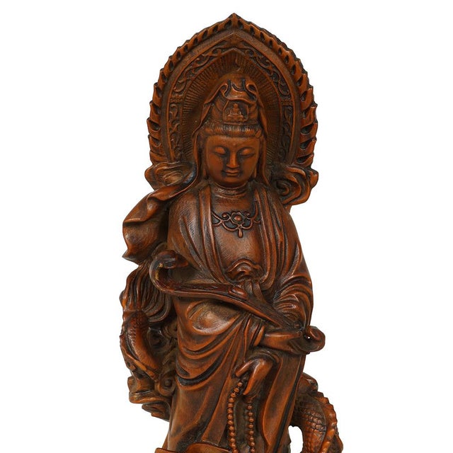 Antique Chinese Wooden Carved Kwan Yin Statue Chairish
