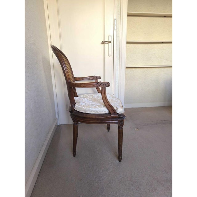 Caned Medallion Armchair, 1950s For Sale - Image 4 of 8