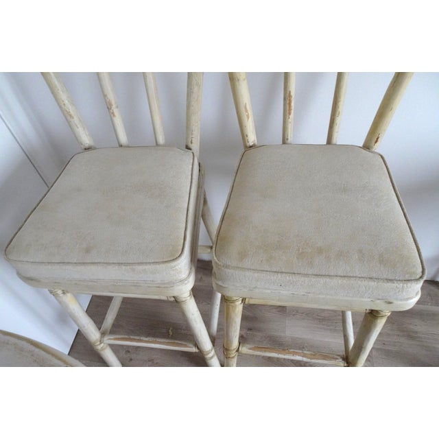 White Bamboo Bar Stools from McGuire, 1970s, Set of 4 For Sale - Image 12 of 18