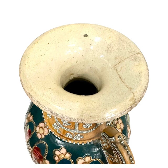 Moriage Enamel Nippon Style Double Handled Vases - a Pair For Sale In Birmingham - Image 6 of 6