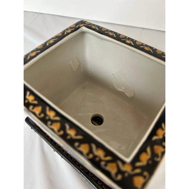 Vintage Ceramic United Wilson (Juwc) Renaissance Revival Planter & Tray For Sale In Miami - Image 6 of 10