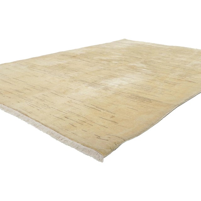 61169 Vintage Persian Gabbeh Rug, 05'02 x 07'06. Showcasing effortless beauty with incredible detail and texture, this...