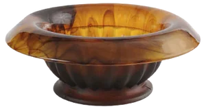 Amber Cloud Glass Bowl from George Davidson, 1930s