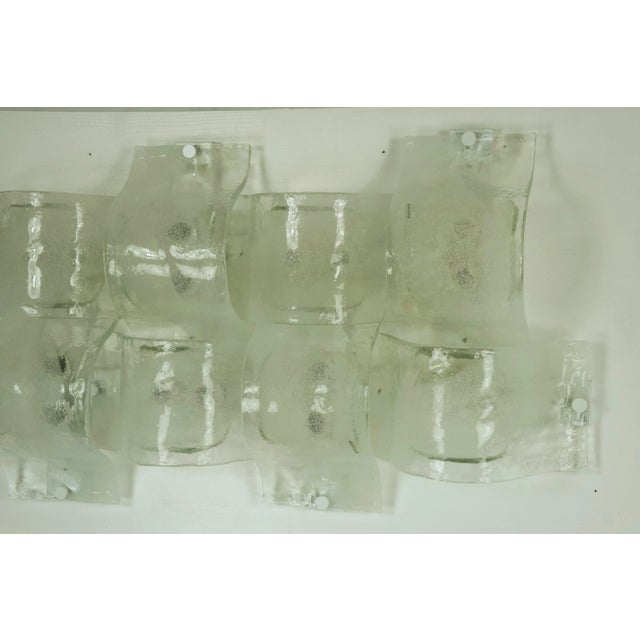 Postmodern Panel of 9 Sconces in Pulegoso Murano Glass, Mazzega 1970s ...