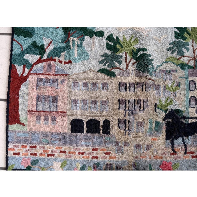 1940s 1940s Handmade Vintage American Hooked Rug 1.8' X 2.8' For Sale - Image 5 of 5