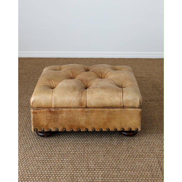 Vintage Ralph Lauren Leather Writer's Ottoman For Sale - Image 14 of 16