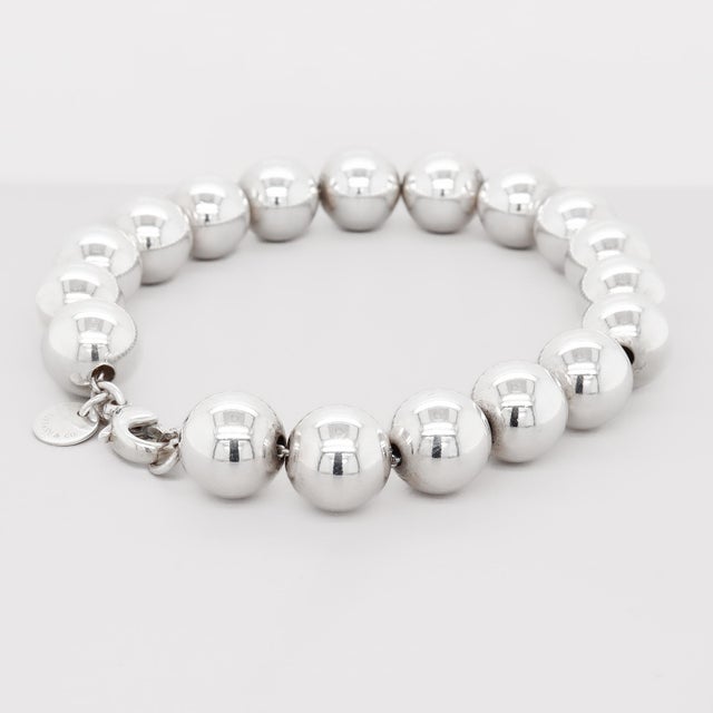Tiffany and Co. Tiffany & Co. Sterling Silver 10 Mm Beaded Bracelet For Sale - Image 4 of 15