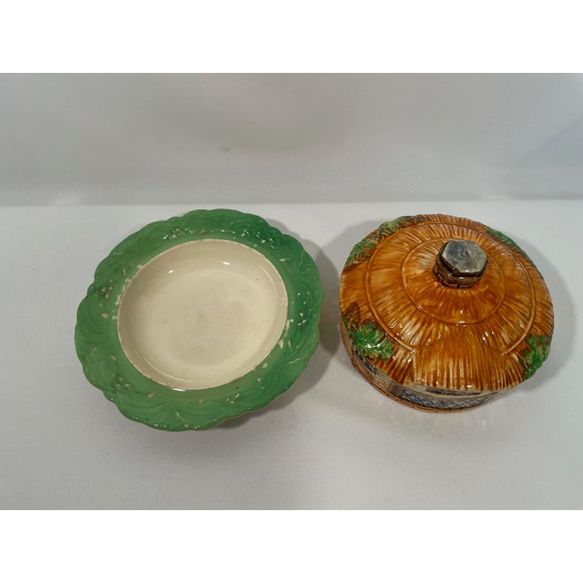 1930s English Beswick Ceramic Cottage Ware Butter or Cheese Dish For Sale - Image 10 of 17