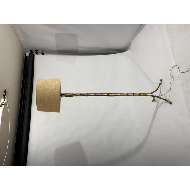 Triple Bronze and Faux Bamboo Floor Lamp from Maison Bagues, 1950 For Sale - Image 12 of 13