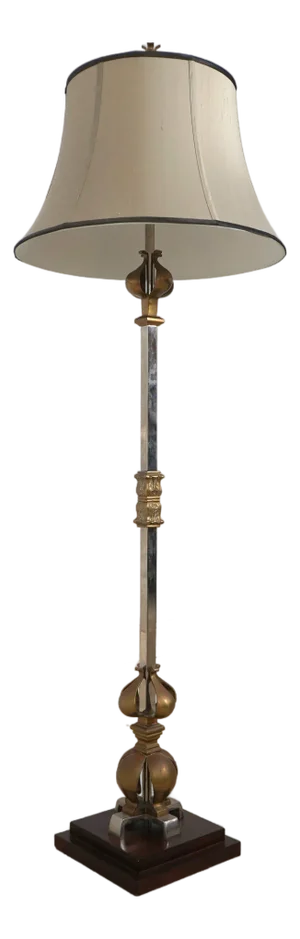 Steel & Brass Quality Floor Lamp W. Shade