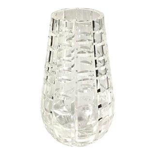 Waterford Crystal of Ireland- “Tralee”-7 Inch Tapered Ladder Vase For Sale