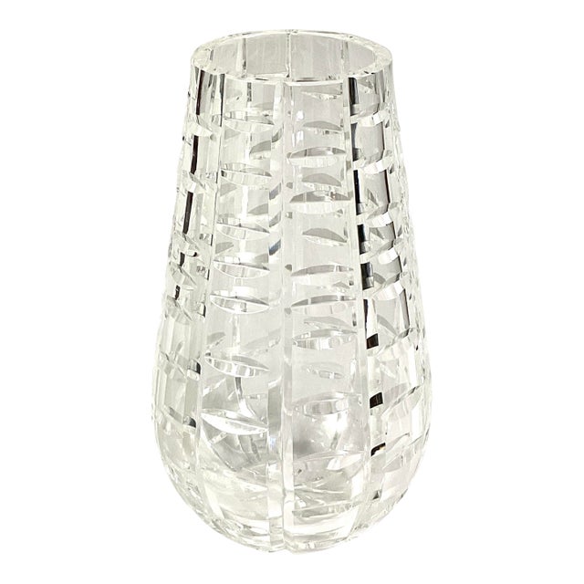 Waterford Crystal of Ireland- “Tralee”-7 Inch Tapered Ladder Vase For Sale