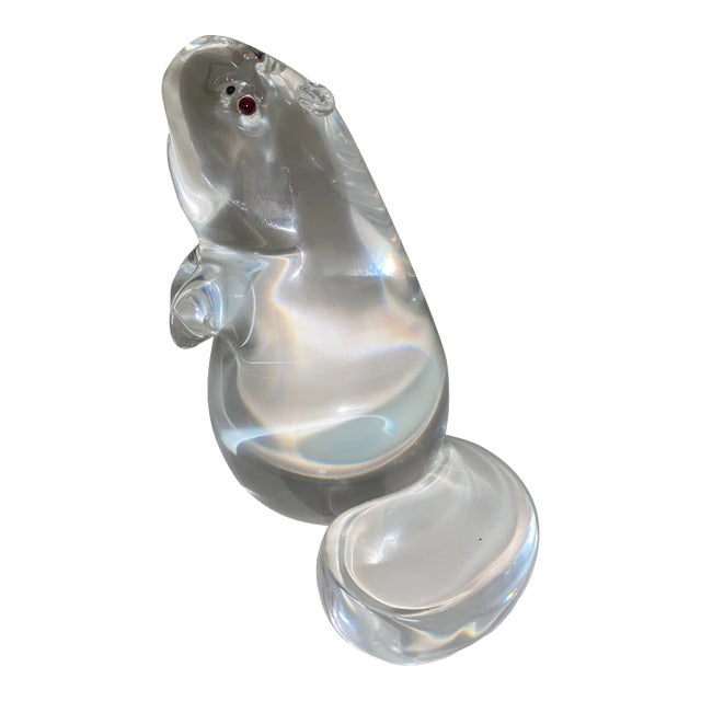 1980s Steuben Beaver Figurine, Signed For Sale