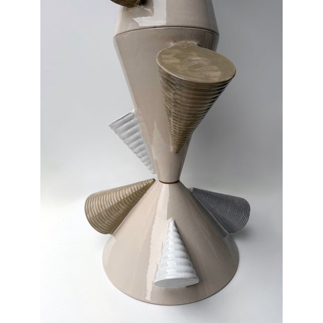 Contemporary Ceramic Cones Floor Lamp by Antonio Cagianelli, Italy For Sale - Image 9 of 14