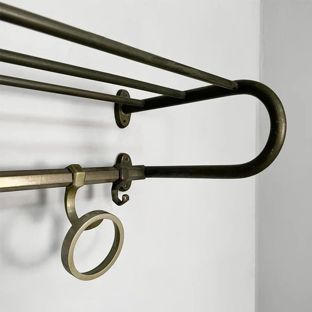 Black Italian Art Deco Metal Wall Coat Rack, 1930s For Sale - Image 8 of 13