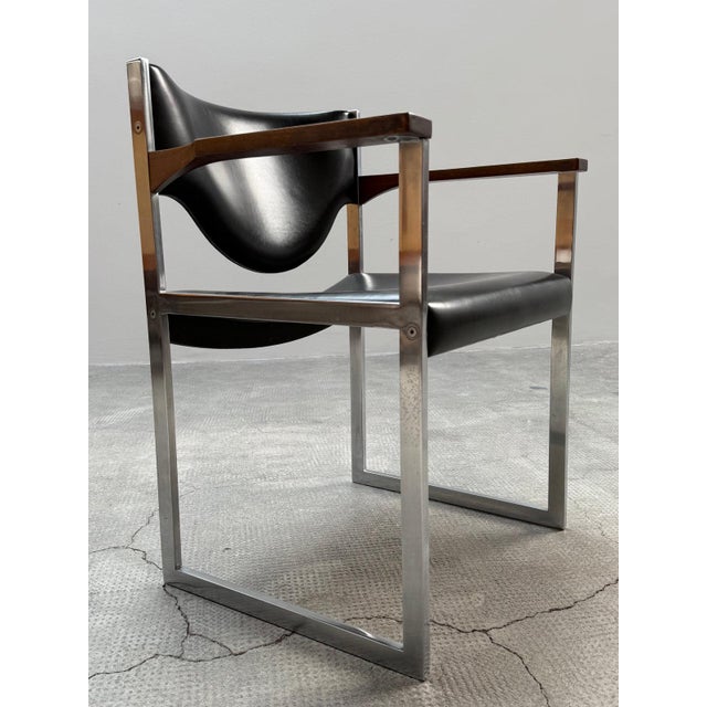 1960s Bauhaus Office Armchairs in Leather and Nutwood from Lübke, Germany, 1960s, Set of 2 For Sale - Image 5 of 13