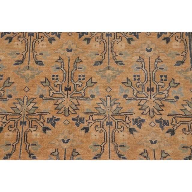 1990s Shabby Chic Nude/Dark Green Wool Rug - 9'2'' X 12'0'' For Sale - Image 5 of 10