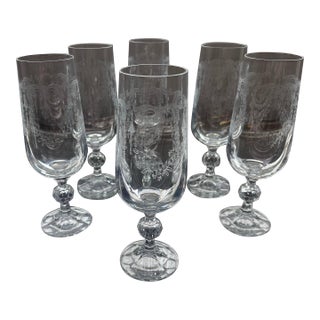1950s Set of 6 Vintage Champagne Glasses For Sale