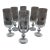 1950s Set of 6 Vintage Etched Crystal Champagne Glasses For Sale