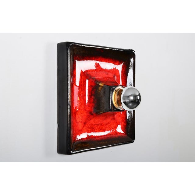 Mid-Century Modern Fat Lava Ceramic Sconce from Hustadt Leuchten, 1970s For Sale - Image 3 of 5