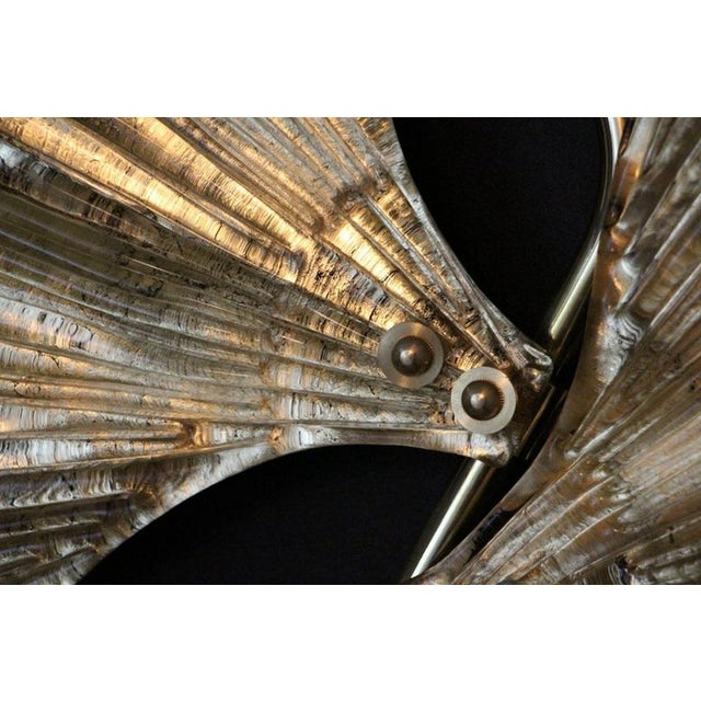 Golden Gingko Murano Glass Leaf Sconces in the style of Tommaso Barbi, 1990s, Set of 2 For Sale - Image 12 of 18