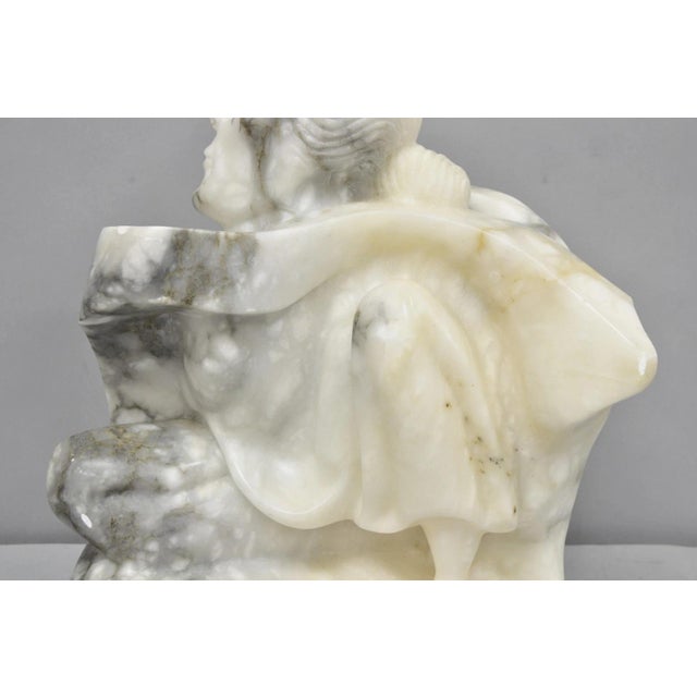 Vintage Seymour Shuren Modern Carved Alabaster Native American Figure Sculpture For Sale In Philadelphia - Image 6 of 17