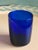 Art Deco Style Cobalt Blue Glasses, Set of 7 Hand Blown Lowball Glassware Set For Sale - Image 12 of 16