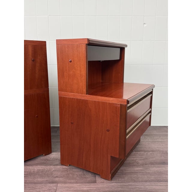 Vintage Italian Nightstands with Integrated Lamps, 1970s, Set of 2 For Sale - Image 12 of 18