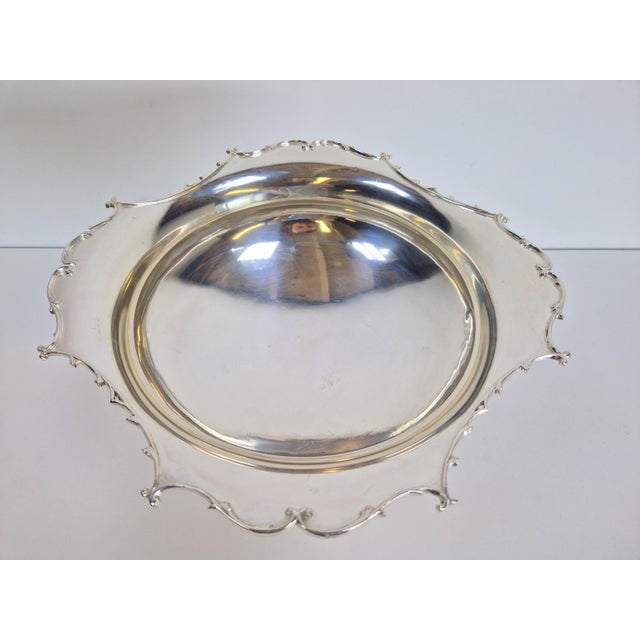 Metal Vintage Silver-Plated Centerpiece Bowl by John Round & Son, Sheffield, 1950s For Sale - Image 7 of 15