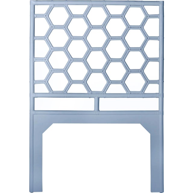 Coastal Honeycomb Headboard Twin - Blue For Sale - Image 3 of 3