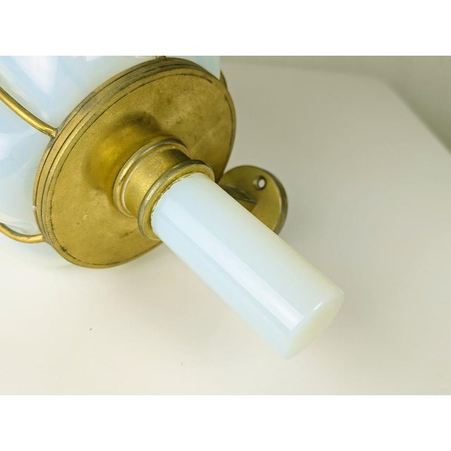 Large Gilted Metal and Iridescent Murano Glass Sconce, 1940s For Sale - Image 12 of 16