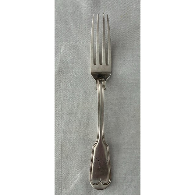Antique French 950 Sterling Silver Dinner Forks - Set of 6 For Sale - Image 4 of 10