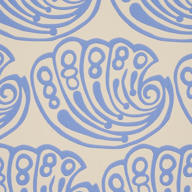 Traditional Schumacher Ramsgate Wallcovering In French Blue For Sale - Image 3 of 6