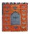 Vintage Tulu Rug in Orange, Blue, Mihrab-Style Geometric Pattern For Sale In New York - Image 6 of 6