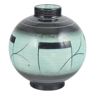 Vintage Art Deco Ceramic Vase with Geometric Pattern by Ilse Claesson for Rörstrand, 1930s For Sale