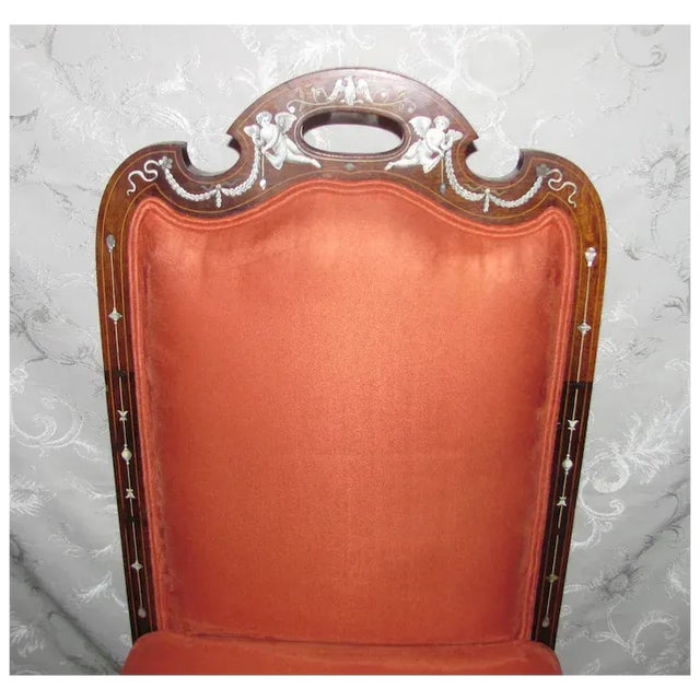 Set of Four 4 Antique Italian Inlaid Rosewood Side Chairs Circa 1830 For Sale - Image 11 of 12