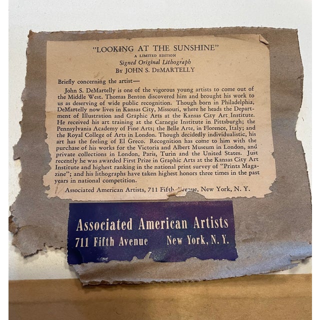 John Stockton De Martelly, Looking at the Sunshine, 1942 For Sale - Image 4 of 5