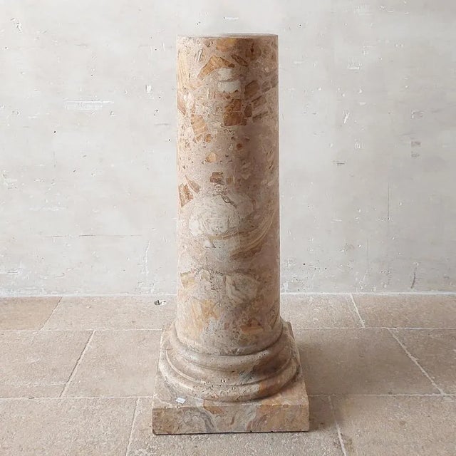 Antique Italian Brecciated Marble Column, 1800s For Sale - Image 6 of 7