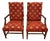 Pair of Ethan Allen Red Upholstered Arm Chairs For Sale