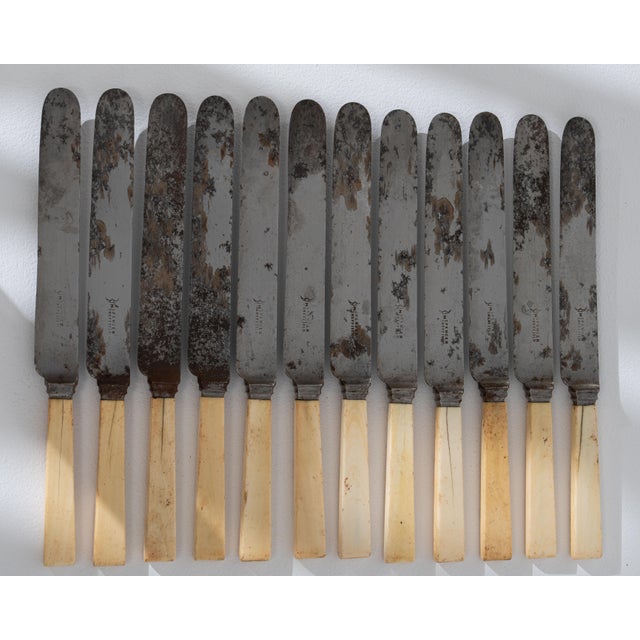 19th Century United Kingdom Ivory Metal Serving Utensil - 12 pcs For Sale - Image 17 of 18
