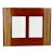 1980s Vintage Boho Chic Arts & Crafts Mahogany Dual Photo Wall Picture Frame. For Sale