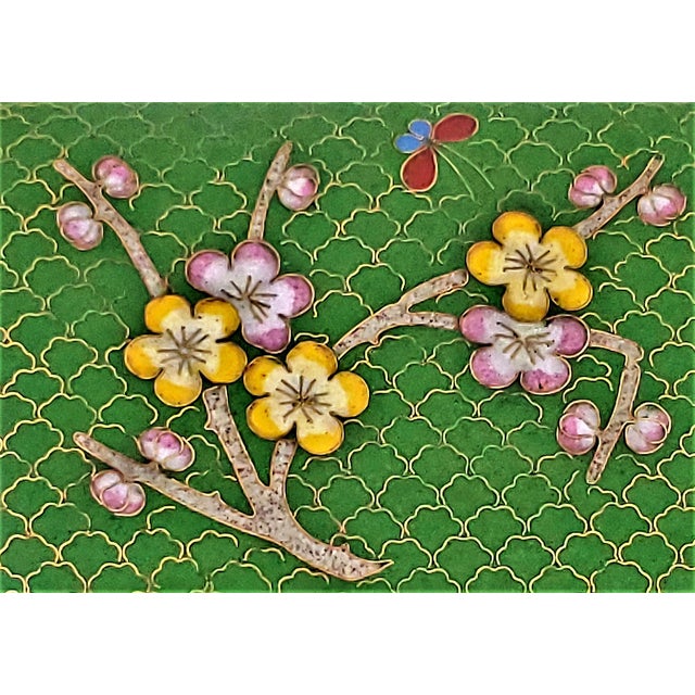 Mid 20th Century Vintage Chinese Cloisonné Trinket Jewelry Box For Sale - Image 5 of 11