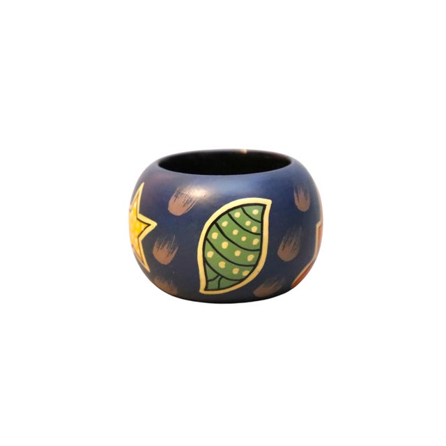 Contemporary Whimsical Hand Painted Wooden Napkin Rings, Set of 12 For Sale - Image 3 of 6