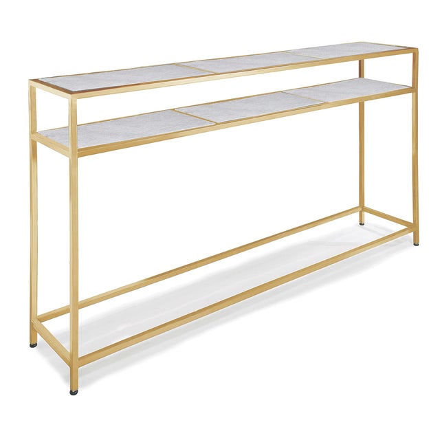 Regina Andrew Echelon Console Table, Natural Brass For Sale - Image 4 of 4