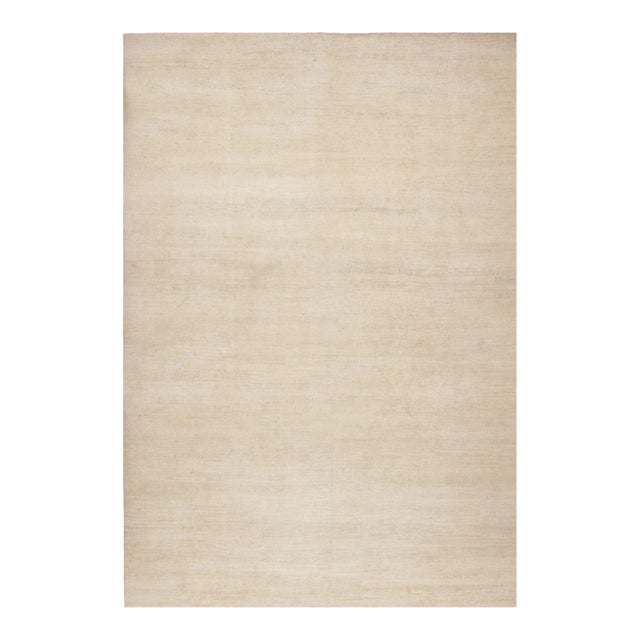 Rug & Kilim’s Modern Textural Oversized Rug With Striae of Beige - 13'x19' For Sale