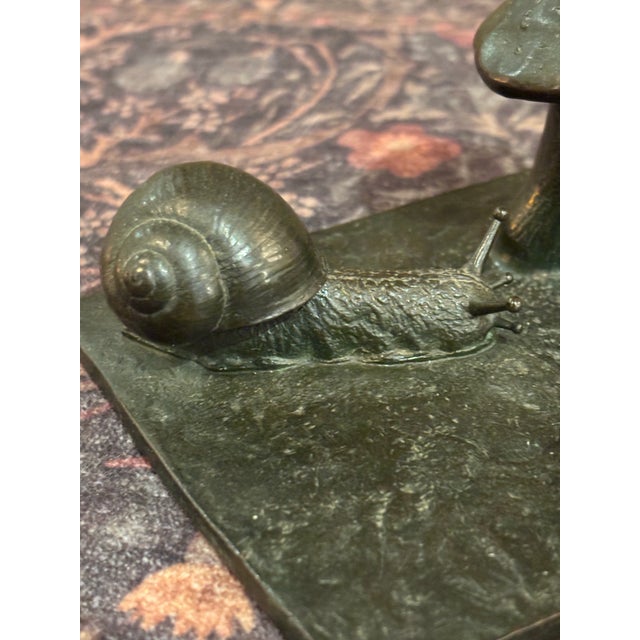 Metal Vintage Surrealist Bronze Sculpture of Kissing Mushroom People With Snail [Tv] For Sale - Image 7 of 8