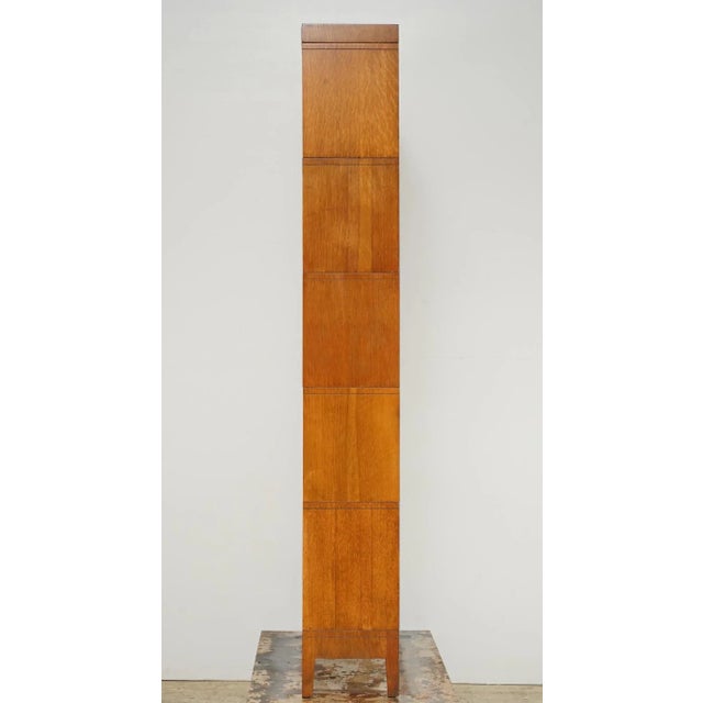 Wood Antique Five Section Oak Macey Barrister Bookcase For Sale - Image 7 of 14
