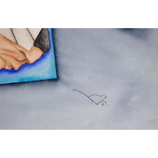 Paint "La Birula De Nenuca" the Bicycle of Nenuca - Original Watercolor Painting by Marco Antonio Bustamante Underwood For Sale - Image 7 of 9